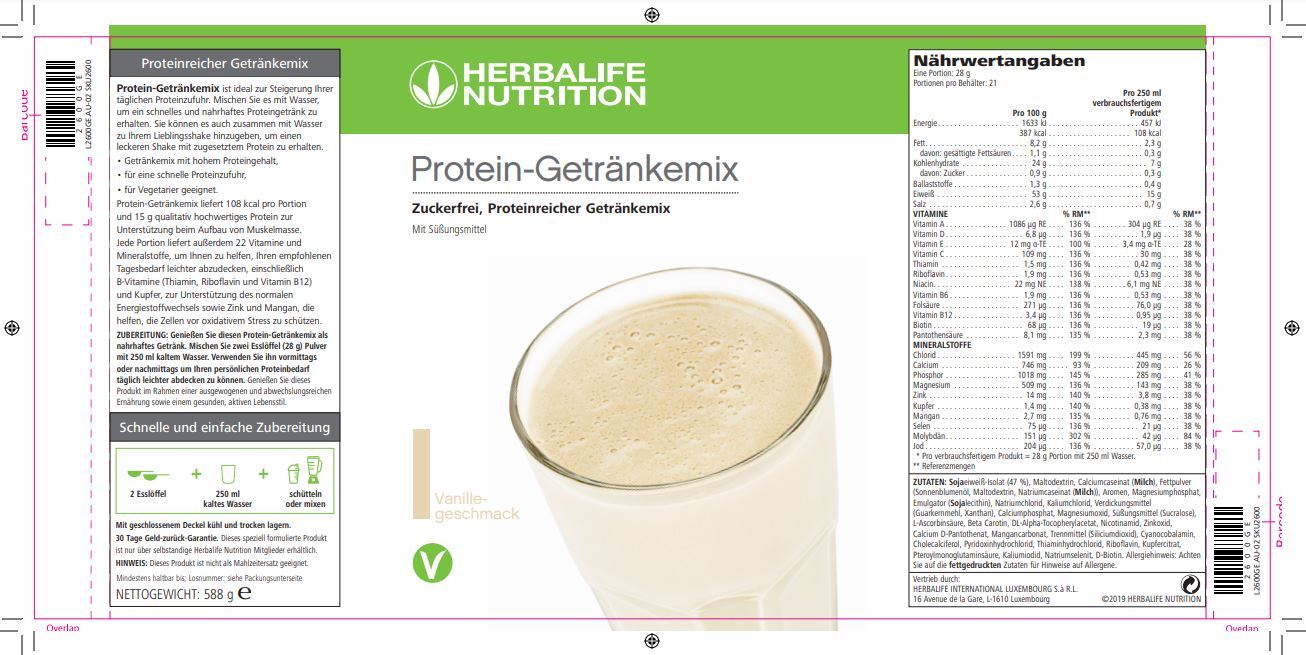 HERBALIFE - Protein-Getränkemix Vanille 588 g